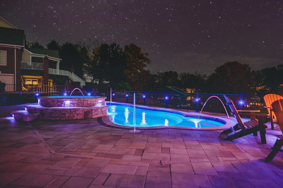 A fiberglass pool installation in Knox Country, TN by Loy's Pools